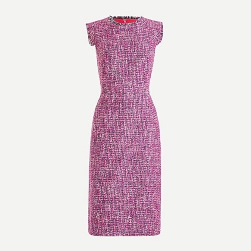 J. Crew Pink Tweed Sheath Dress